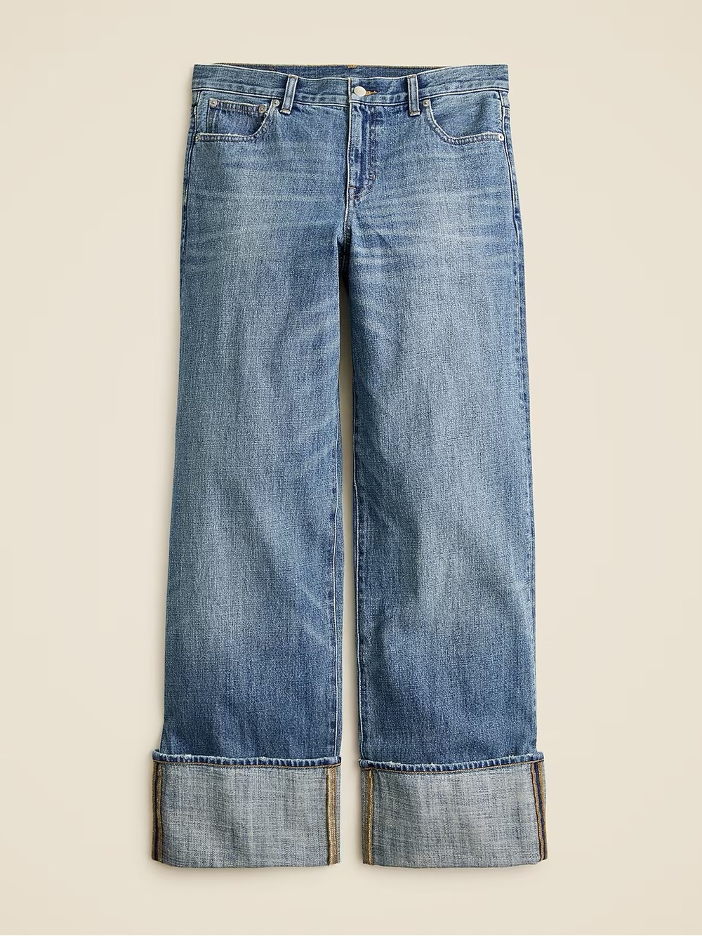 J. Crew Cuffed Lower Rise Wide Leg Jean, Sz. 25